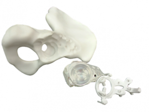 Presurgical planning models: hip bone, implant, surgical guide